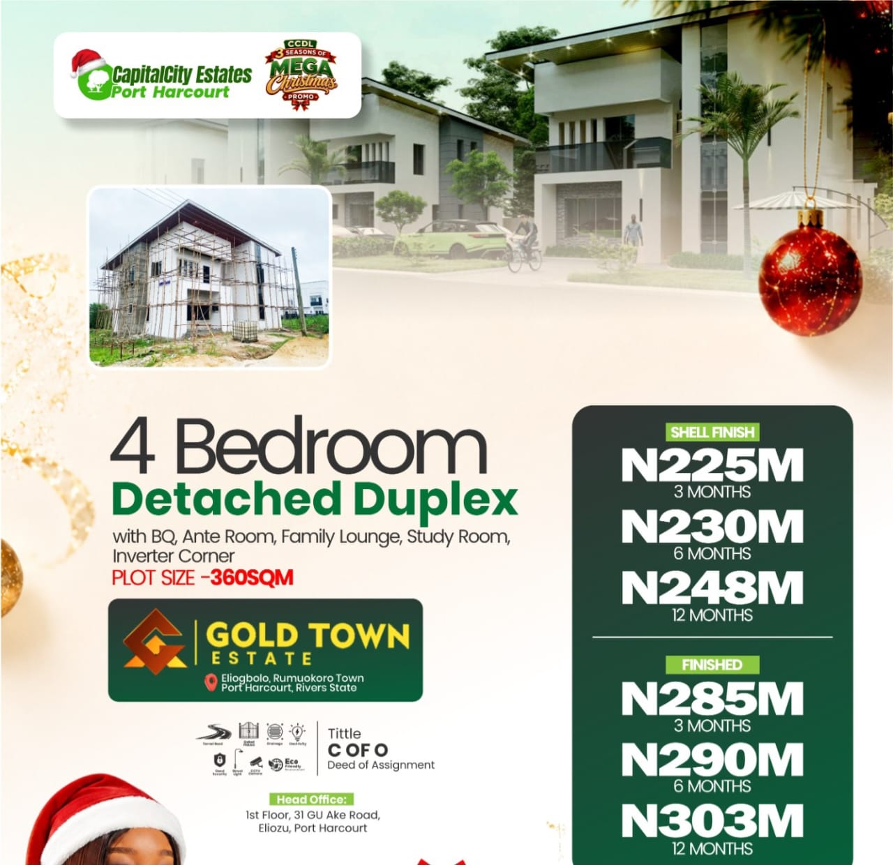 4 Bedroom Detached Duplex 360SQM Gold Town Estate Port Harcourt